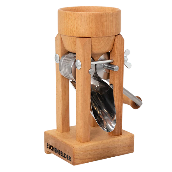 Korn-Quetsche - Tischmodell "Holztrichter", inkl. Zwinge