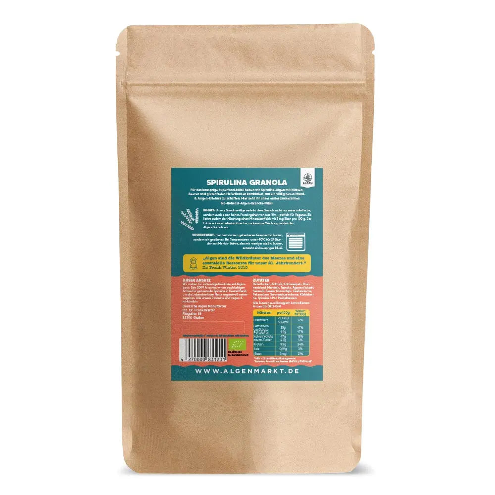Algen Granola Rückseite