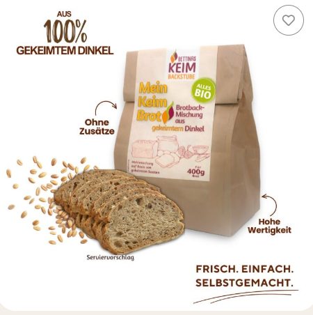Brotbackmischung aus gekeimtem bio Dinkel 288g