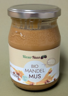 Rieser Bio Mandelmus - 250 Gramm - 100 % Bio Mandelkerne - Italien